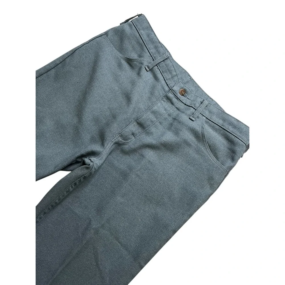 Wrangler Pants Mens 36x30 Blue Regular Fit Vintage Western Polyester Trousers - Picture 2 of 9